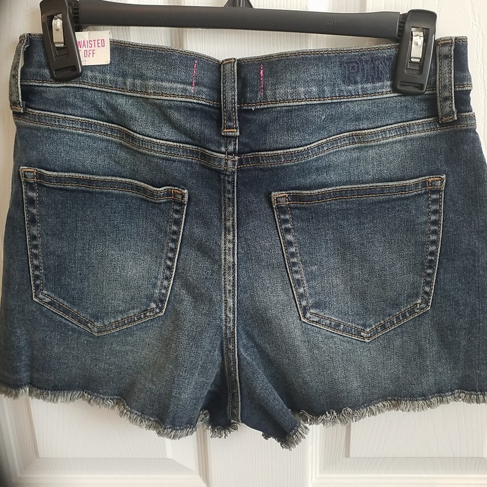 NWT VS Pink High- Waisted Cut Off Shorts - Picture 4 of 5